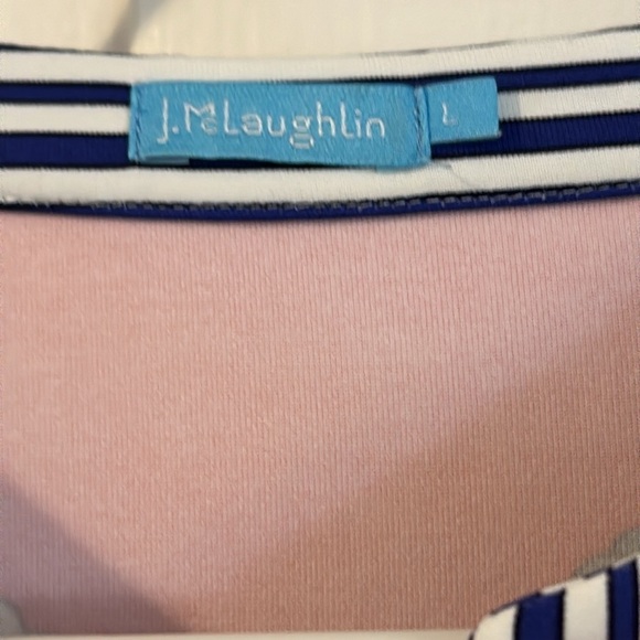 Women’s J. McLaughlin Red, White & Blue V Neck Nautical Rope Design Tunic Sz L - Picture 5 of 9